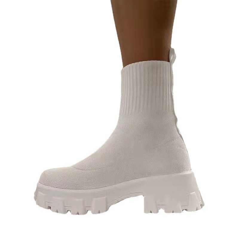 CMM Flyknit Sports Short Boots Womens Boots Large One Step Sock Boots Autumn Winter New Collection