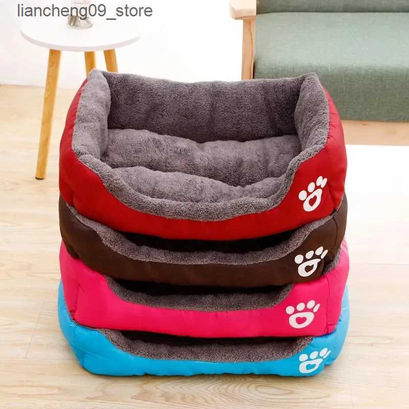 kennels pens Pet large dog bed warm house candy colored square nest small to medium-sized large dog cat small dog large dog basket L240910
