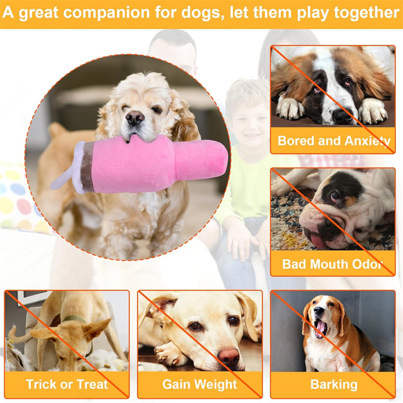 Funny Tumbler with Handle Cup Dog Toys Squeaky Interactive Fluff and Tuff Dog Toy for Small Dogs/Large Dogs