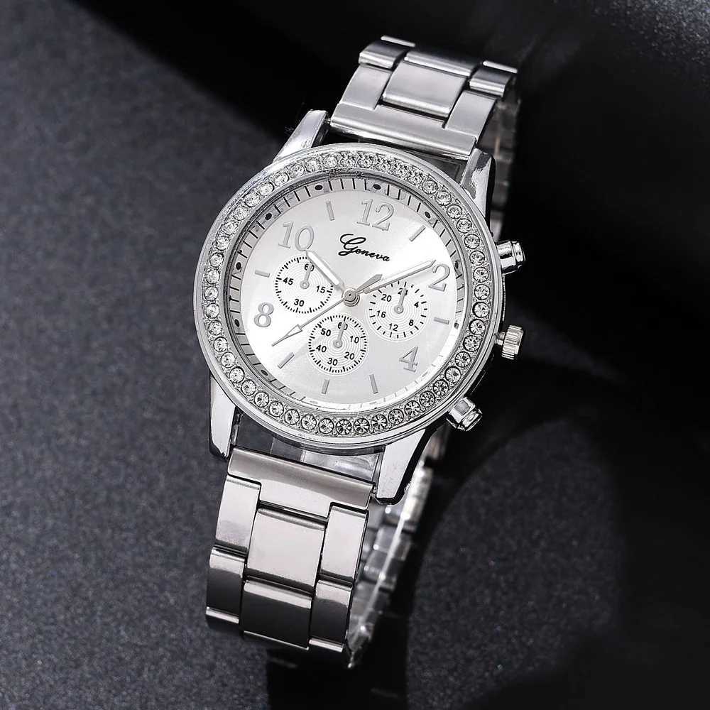 6-piece luxury watch necklace earrings rhinestone fashion watch Fem casual womens watch bracelet set watch X241106