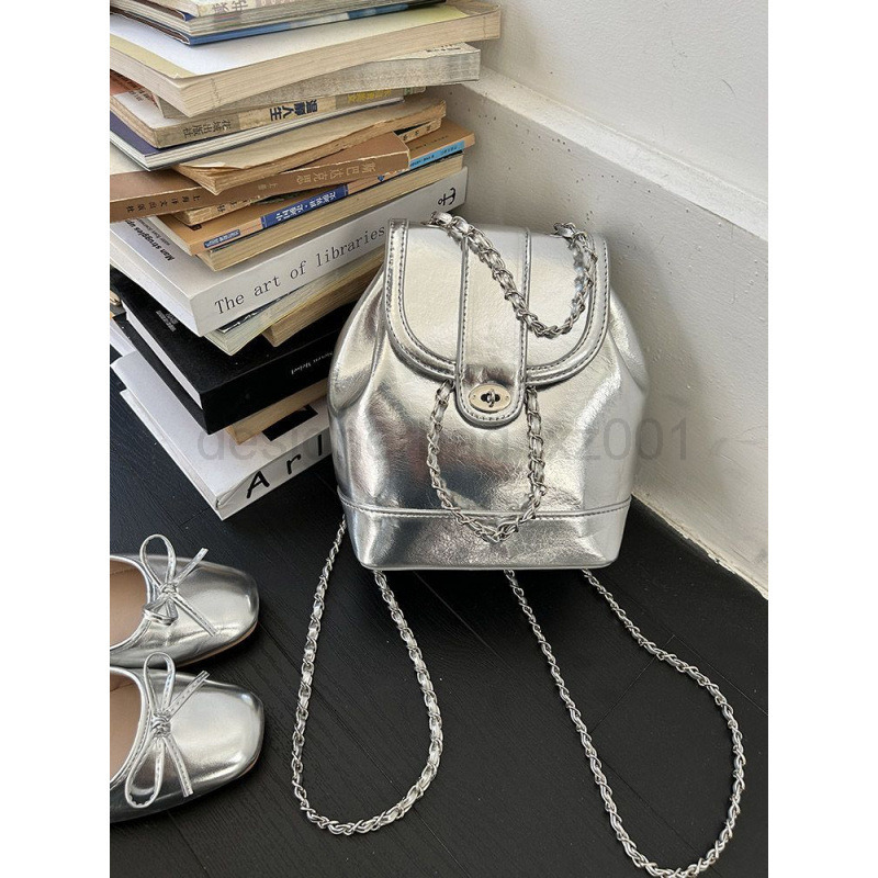 Bag Designer Fashion Classic 10a Top Nikiduncks Woman Bags South Korean Niche Summer New Small Fragrance Silver Backpack for Ins Blogger