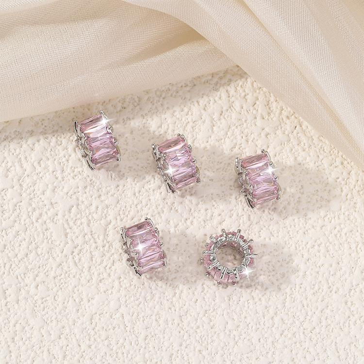 Elegant Bronze Crafted Charm Bracelets Featuring Jade-Like Spacer Beads Pink in packs of 100