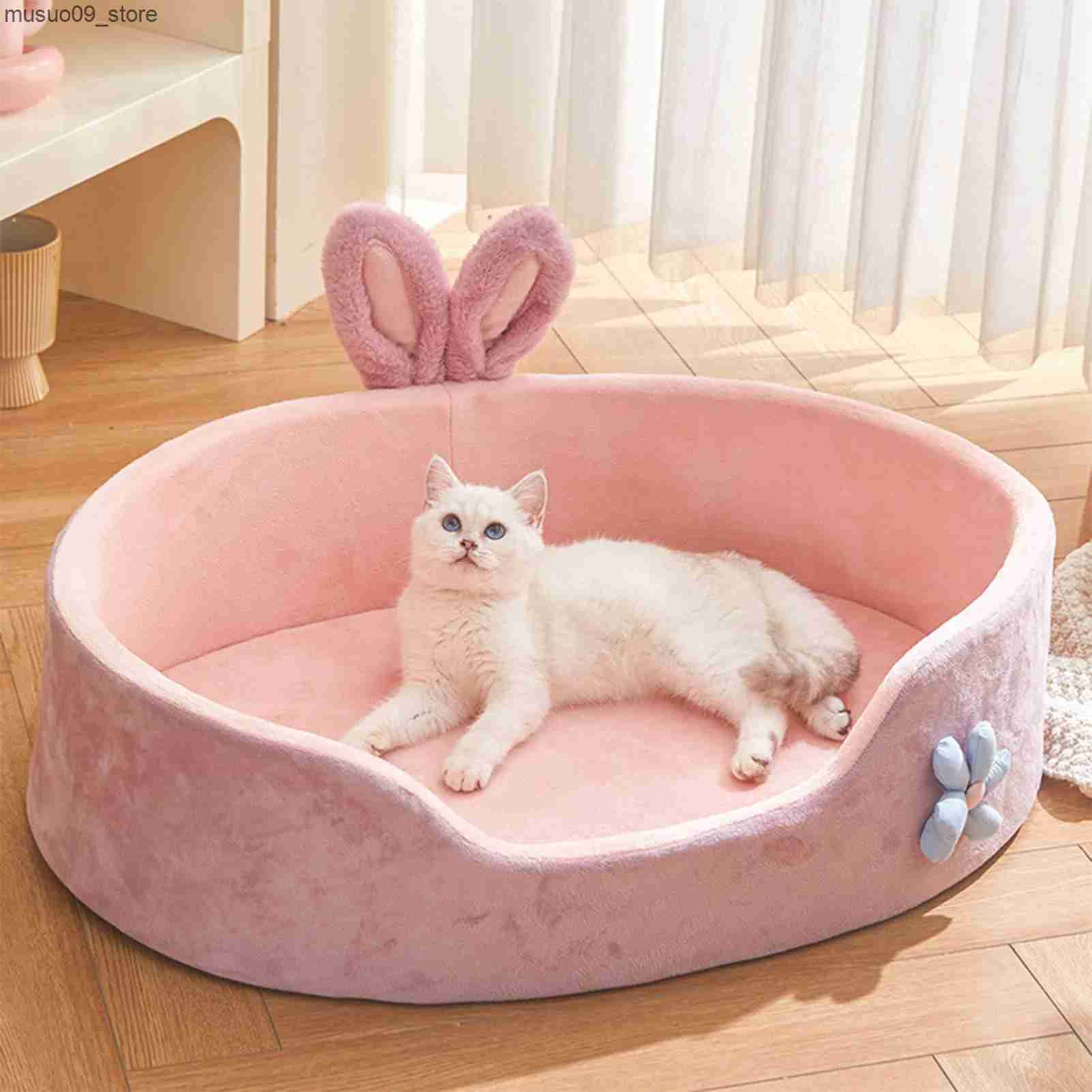 kennels pens Detachable pet bed detachable pet bed washable dog bed soft and comfortable warm cat bed suitable for all seasons soft pet bed L240910