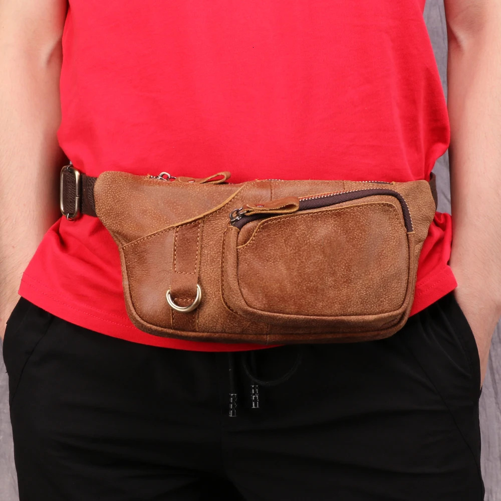 Leather waist bag mens belt bag womens belt bag casual waist bag mobile bag travel bag cross shaped baby shoulder bag241106bj