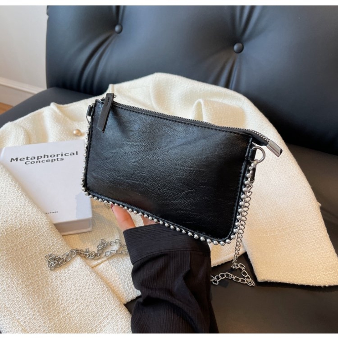 Women's Handbag PU Leather Designer Shoulder Chain Mobile Wallet Crossbody Bag Women's Punk Fashion Handbag