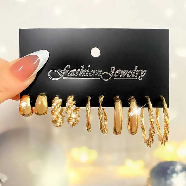 Fashion Gold Color Earrings Set Geely Pearl Earrings for Wen Ear of Wheat Simple Metal Round Party Jewelry 2022 X241106
