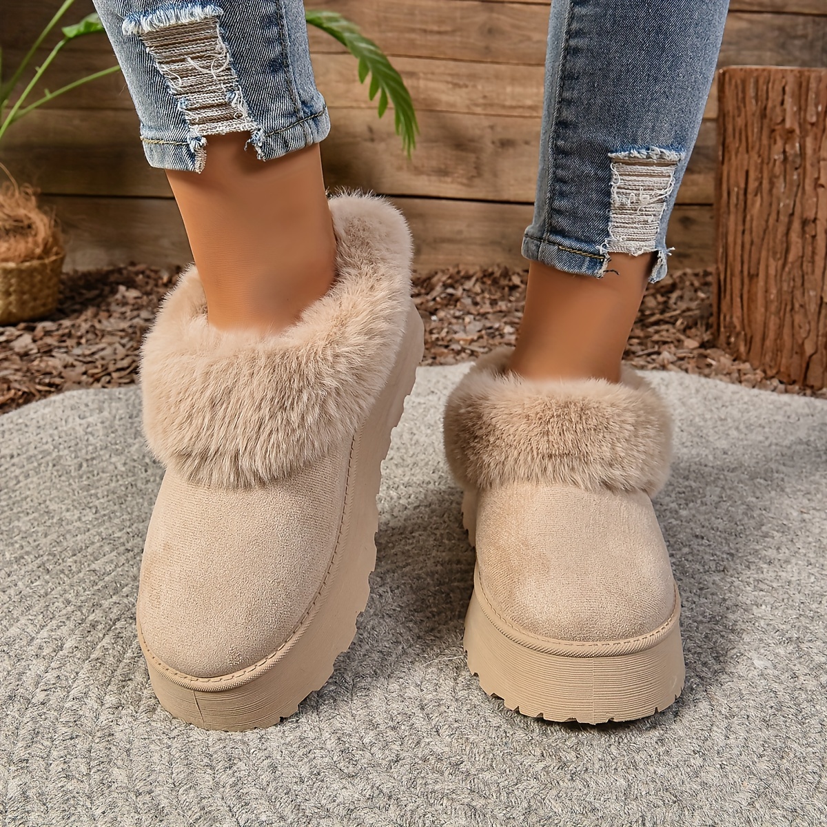Cozy Fluffy Snow Women Soft Plush ed, Non-Slip Platform Sole, Warm Winter Boots with Comfortable Fit Stylish Design - Perfect for Cold Weather and Out