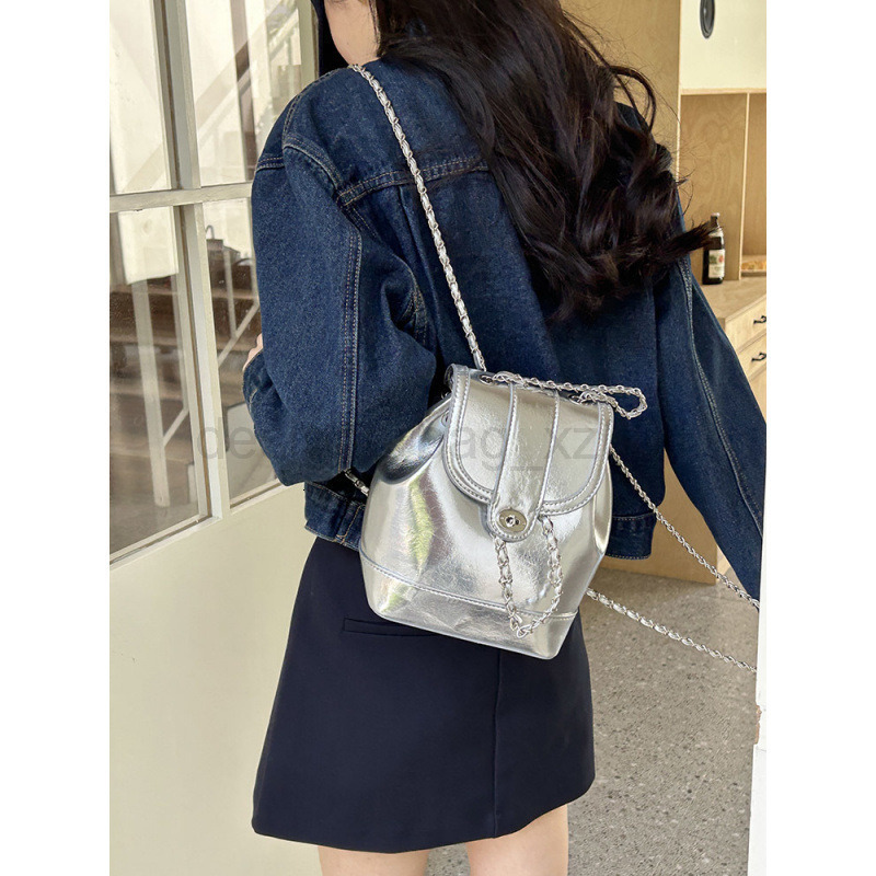 Bag Designer Fashion Classic 10a Top Nikiduncks Woman Bags South Korean Niche Summer New Small Fragrance Silver Backpack for Ins Blogger