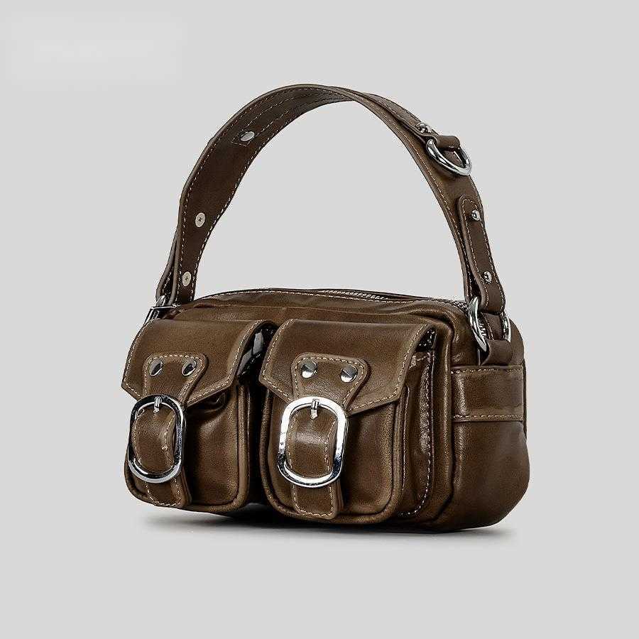 Small design, high-end multi pocket handheld small square bag, fashionable single shoulder crossbody camera bag women 241115