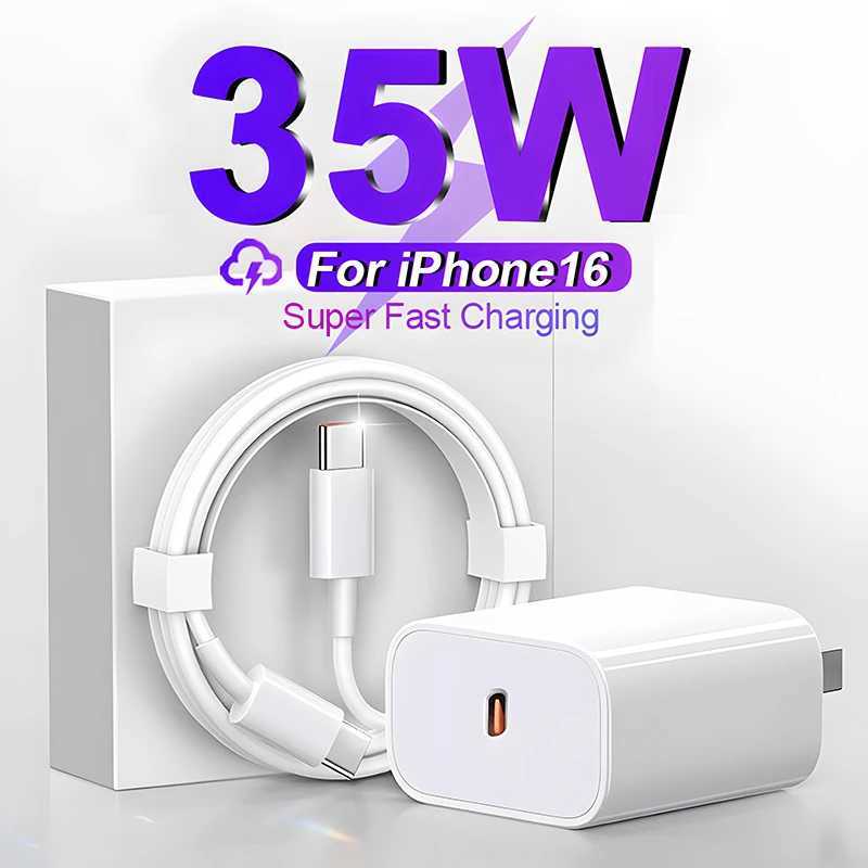 PD 35W Fast Charger for iPhone 16 15 14 13 11 Pro Max Plus USB Cable Fast Charging Type-C Date 1M Cables Accessorie Y241106