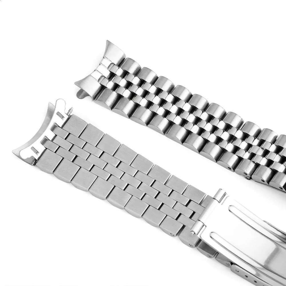 Solid Steel Strap for Rolex Watch B8mm 19mm 20mm 21mm Bracelet Folding Buckle Metal Watchband Curved End y 241105
