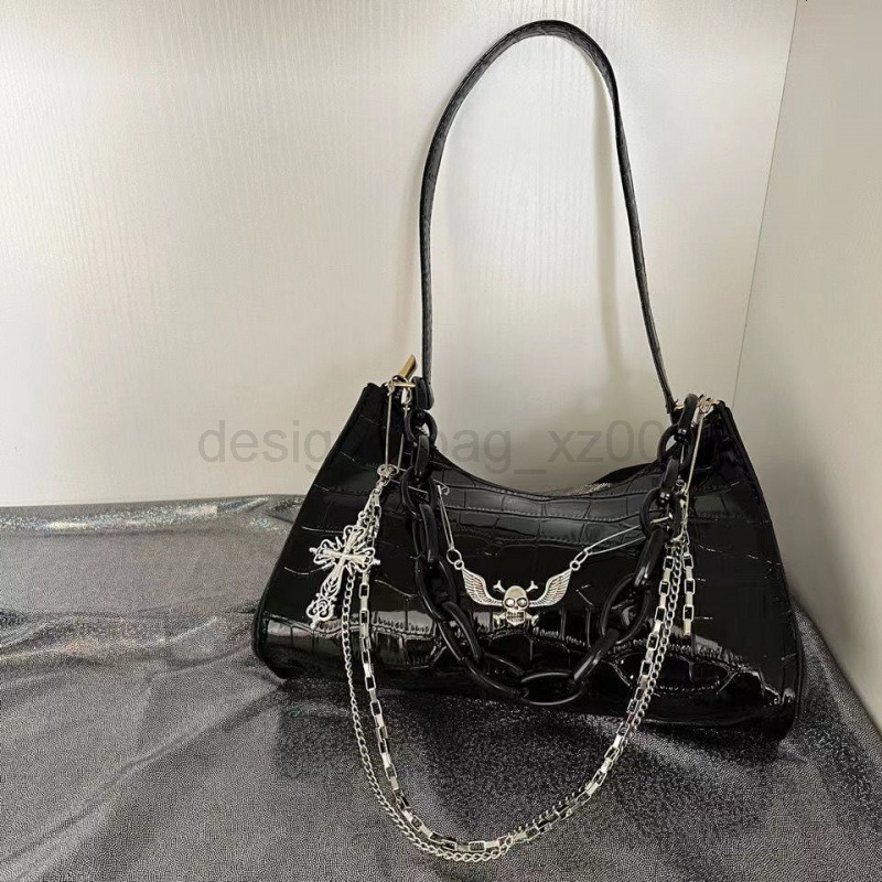 Classic Designer Bag Fashion 10a Top Nikiduncks Woman Handbagevening Bags Subcultural Punk Cross Skeleton Shoulder Spicy Crocodile Cr