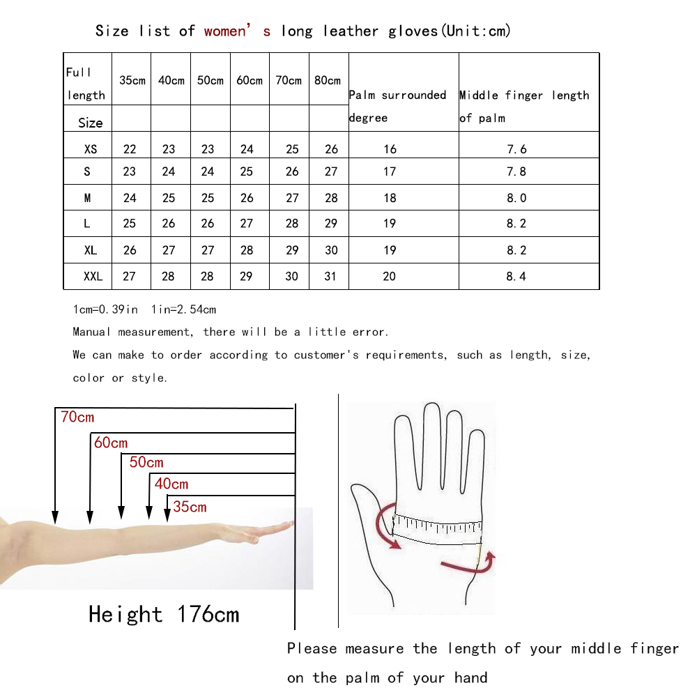 Women Real Leather Long Gloves Full Fingers Winter Warm Elbow Gloves Outdoors Long Sheepskin Mittens Wine Party genuine leather female styleArm sleeve