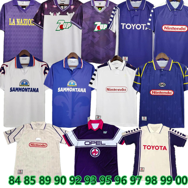 1995 1996 Retro classic Fiorentina Soccer jerseys 24 25 Sweatshirt 1989 90 91 92 93 97 98 99 BATISTUTA R.BAGGIO DUNGA Retro Fiorentina Football shirt chandal futbol