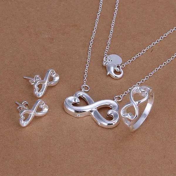925 sterling silver SE model Vntines Day gift necklace bracelet earrings fashion jewelry set X241106