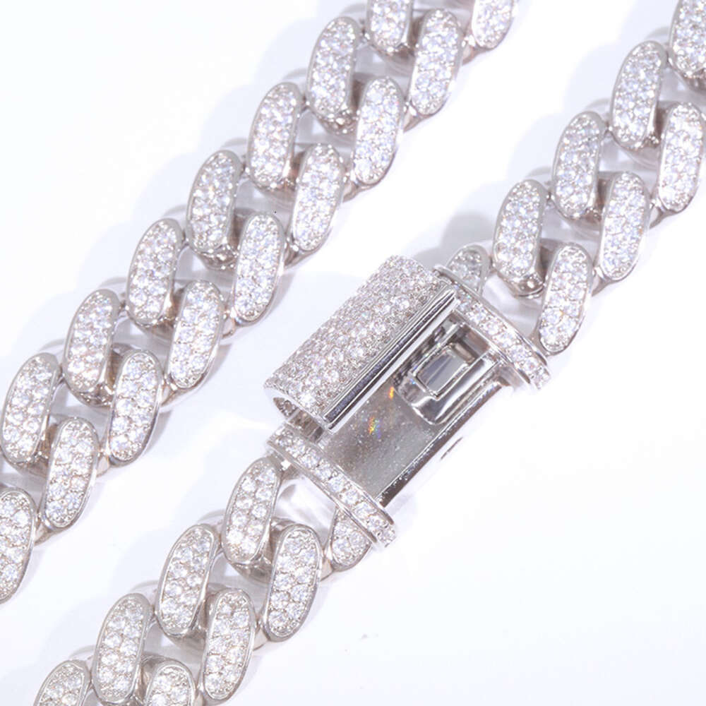 Yu Ying Hiphop Jewelry Cuban Chain 2rows 12/19mm Wide S Vvs Bg Moissanite k Free shipping