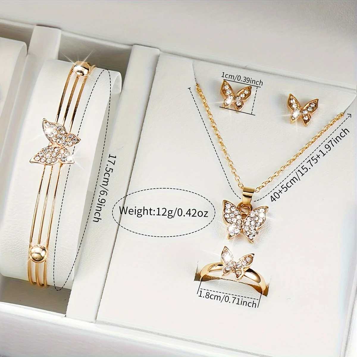 6 pieces/set of commercial fashion quartz watches diamond strap watches and rhinestone jewelry sets gifts for Winch X241106