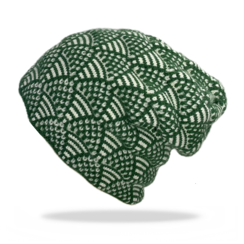High quality design, men and women New Warm Ear Protection Thick Knitted Hat Casual Fashion Grid Windproof Skiing Jacquard Hoodie
