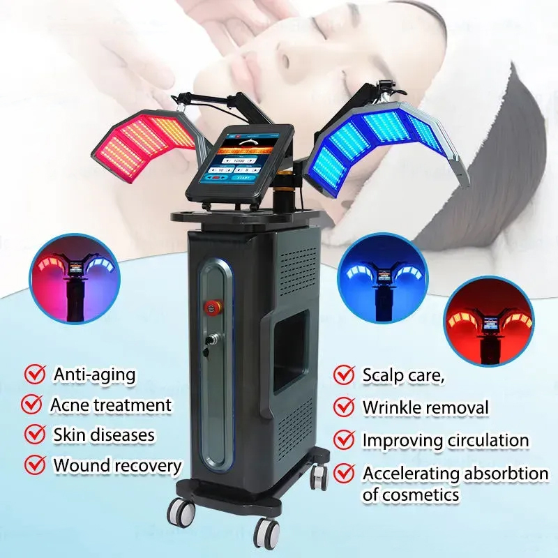 7 Wavelength Dual PDT Photodynamic Therapy Skin Whitening Wrinkle Acne Treatment Face Oil Control Phototherapy Anti-Aging Collagen Boosting Machine