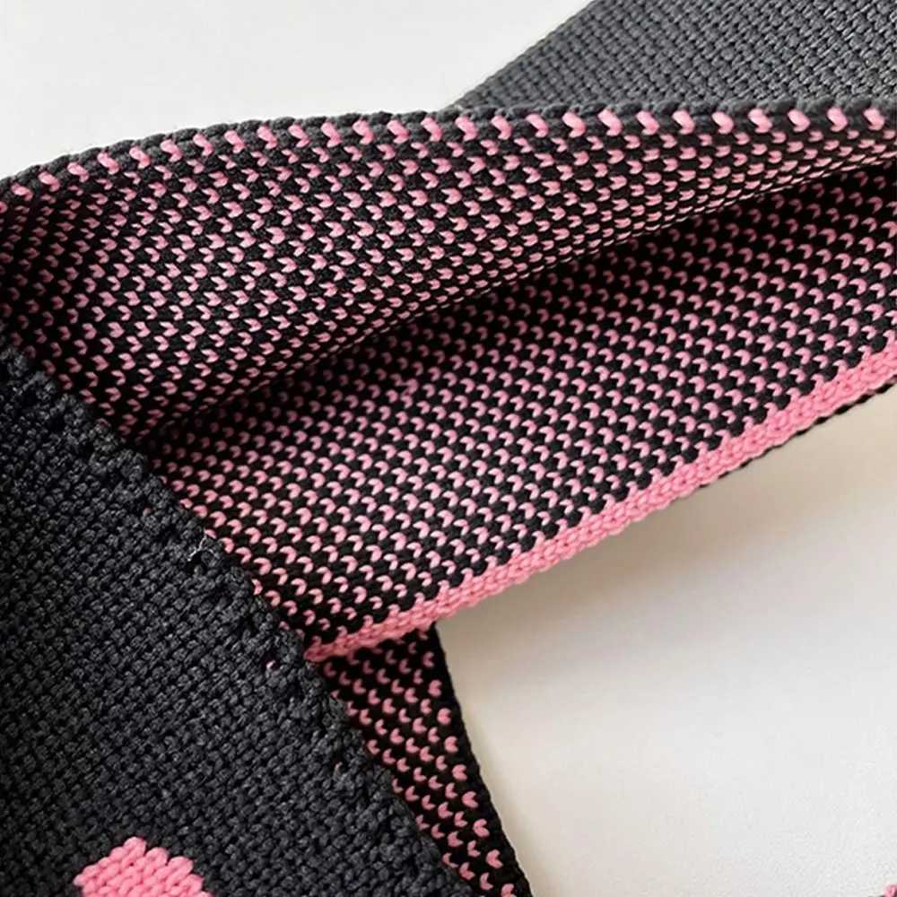 Reusable womens knitted handbags casual handmade wrist bags knot handbags bows shopping bags outdoor ragtag accessories Y241106