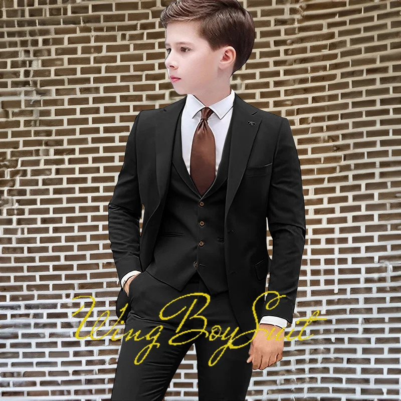 Boys Kids Suits Wedding Tuxedo Formal Jacket Vest Pants 3 Piece Set 2-16 Custom Sizes Clothes Child Blazer 241106