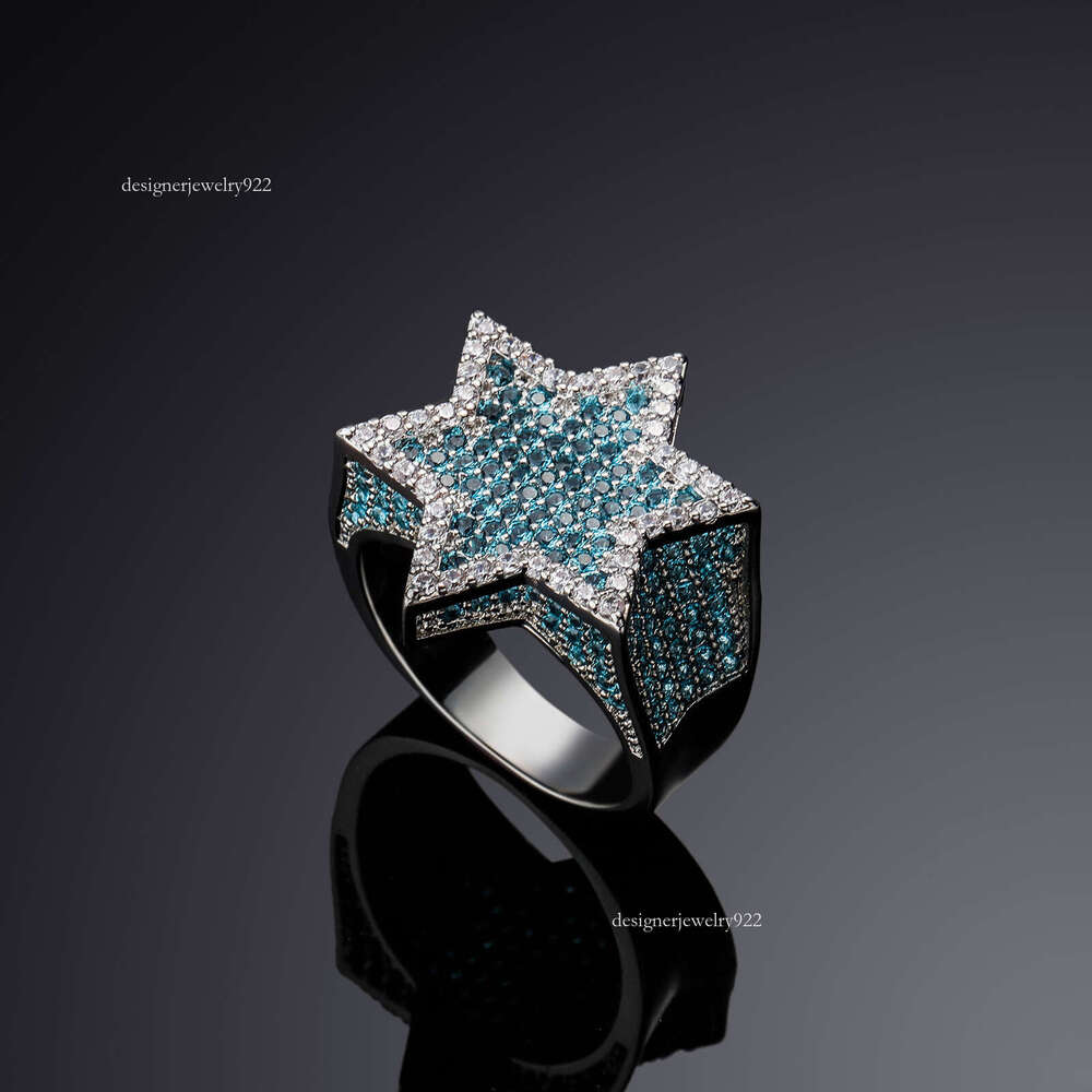 Jewelry Moissanite hip hop ring 925 sterling silver Stars Ring baguette VVS Moissanite men diamond ring