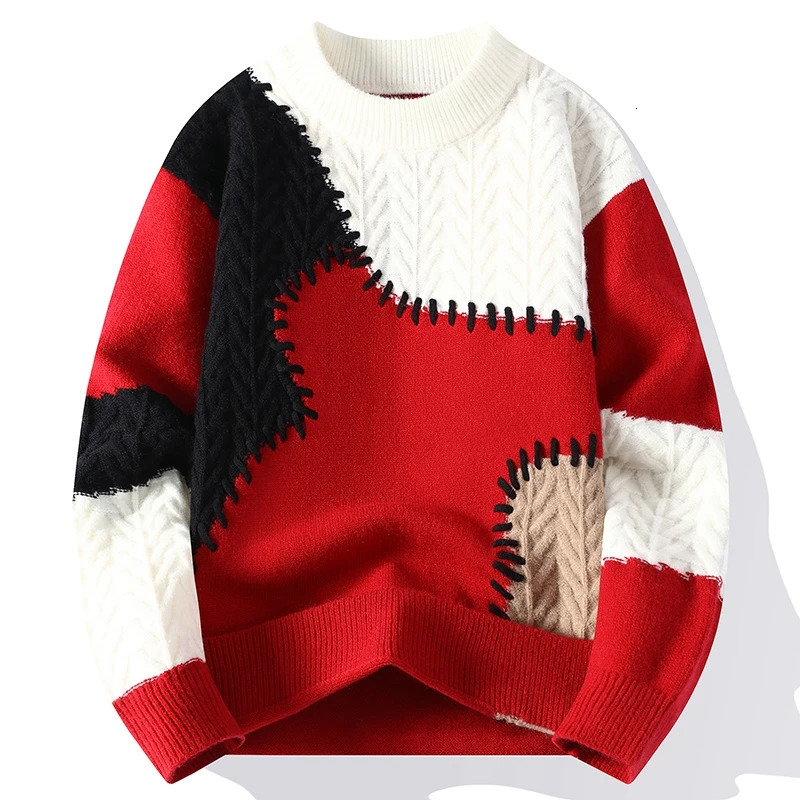 Pull Homme 2024 Fall Winter High End Wool Sweater Men Korean Harajuku Mens Sweaters Thick Warm Male Christmas Jumpers 241106