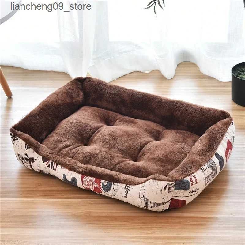 kennels pens Pet large dog bed warm house candy colored square nest small to medium-sized large dog cat small dog large dog basket L240910