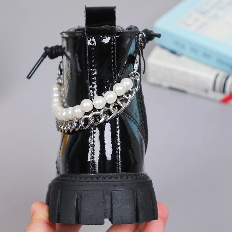 Girls Martin Boots Children Beading Short Boots Student Shoes Kids Waterproof Outdoor Boots Autumn Spring Non-slip Boots 241106
