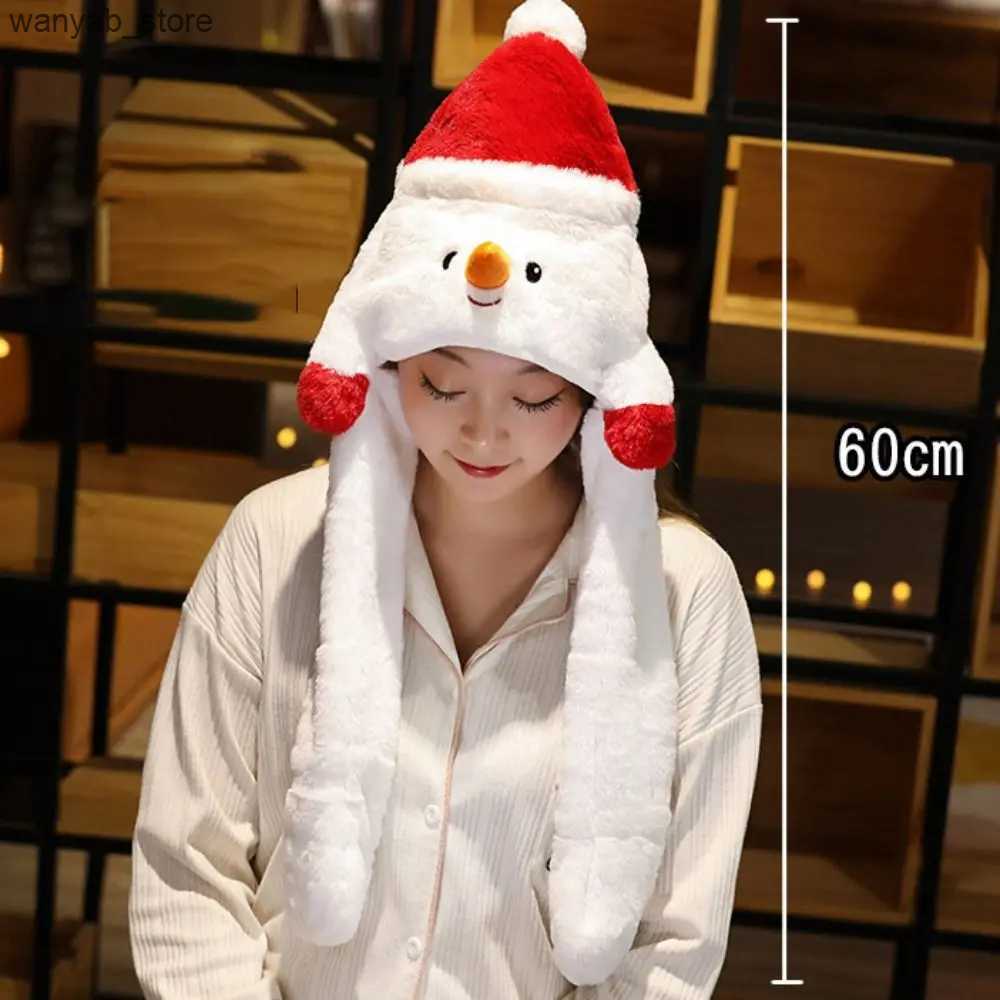 Wide Brim Hats Bucket Hats with Ears Will Santa Claus Hat Cute Soft with Air Bags Snowman Hat Elk Hat Gift L240910