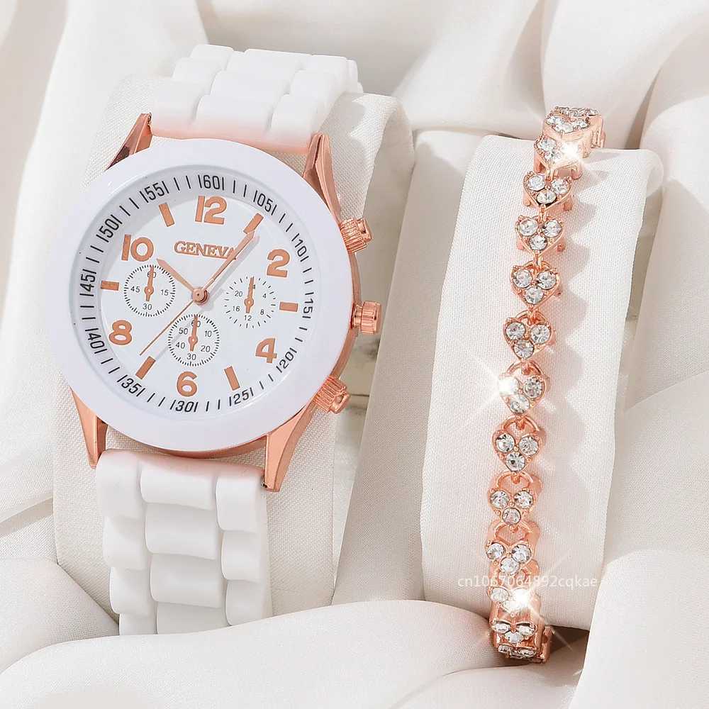 2PCS set casual womens watch bracelet set luxury watch Brunei Yinshi fashionable quartz Fem watch no box X241106
