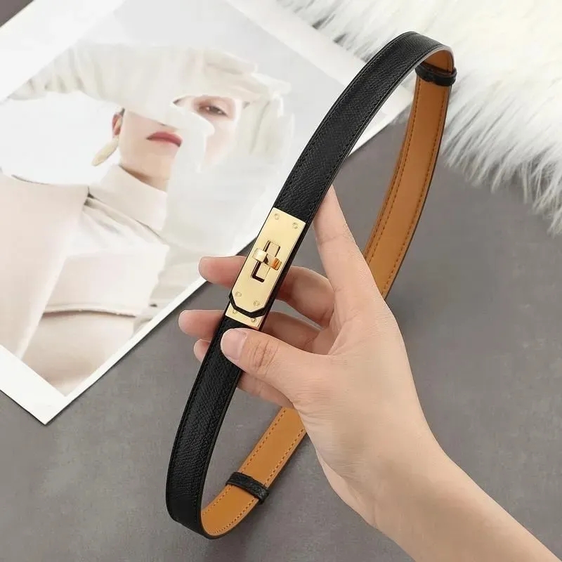 Belts for women designer Fashion Smooth Buckle Belt Retro Design Thin Waist Belts for Womens Width 1.8CM ceinture luxe Cowhide more Color top classic hits better