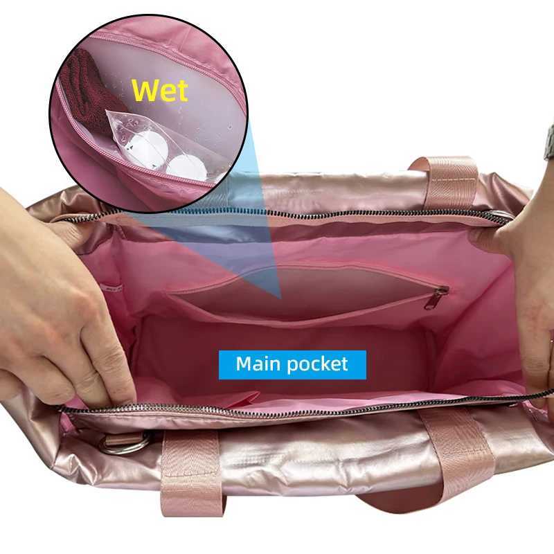 Winter Yoga Mat Bag Women Gym Bag Tote Fitn Sports Large Travel Shoulder Zipper Storage Bags Ladies Wet Dry Pack HandbagsXJ241106