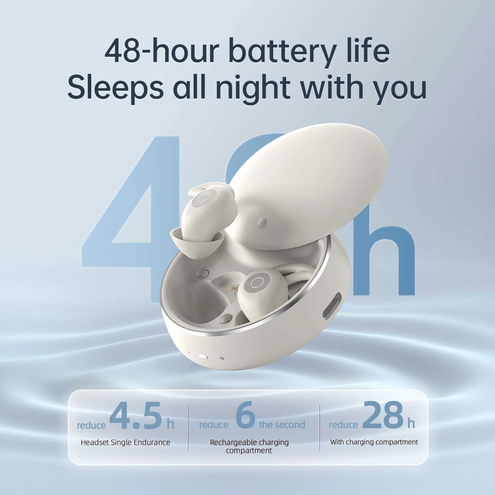 Headset eppfun 5.3 Sleep Earbuds Noise Blocking Sleep phones Small Earplugs for Side Sleepers 80H Playtime Z241106