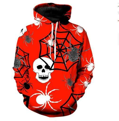 shanshi spider hoodie Halloween Spider Web Men's Casual Hoodie hoodie