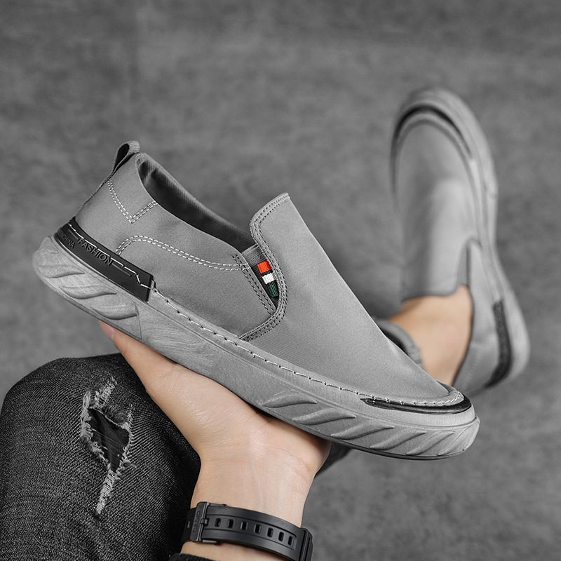2024 Spring New Breathable Ice Silk Old Beijing Cloth Korean Edition Trendy Versatile Men's Casual Canvas Board Shoes