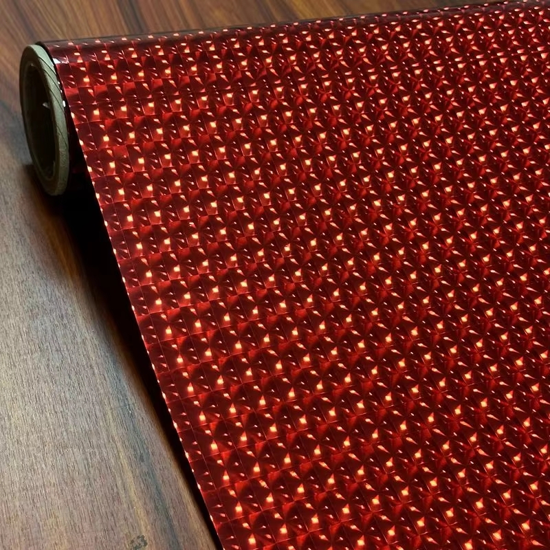 Hot selling Red 3D lens Film BOPP Holographic Lamination Film for packing