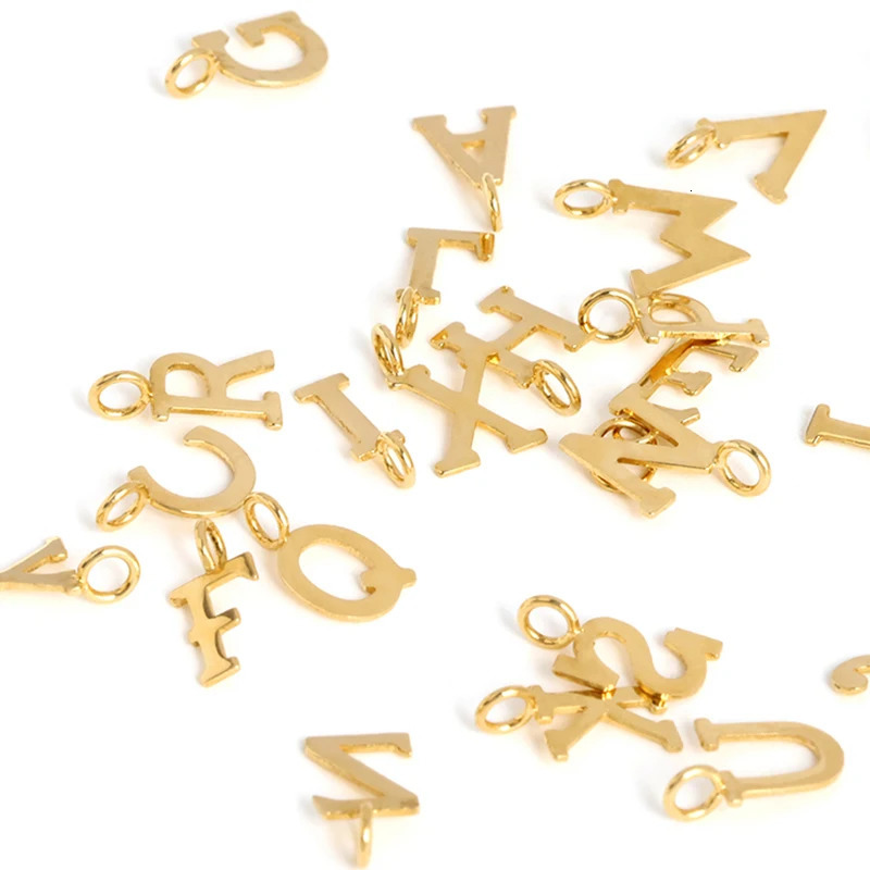 Real 18K gold letter pendant solid AU750 26 letter DIY bracelet necklace accessory suitable for womens exquisite jewelry 241106
