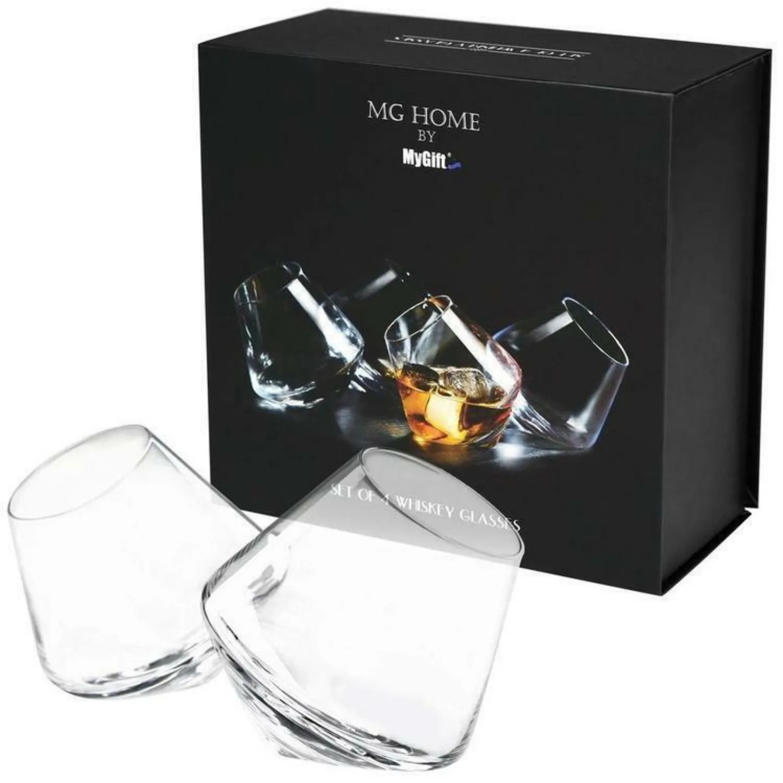 Tilted Crystal Whiskey Old Fashioned Scotch Bourbon Tumbler Glasses Set of 4 United States 241106