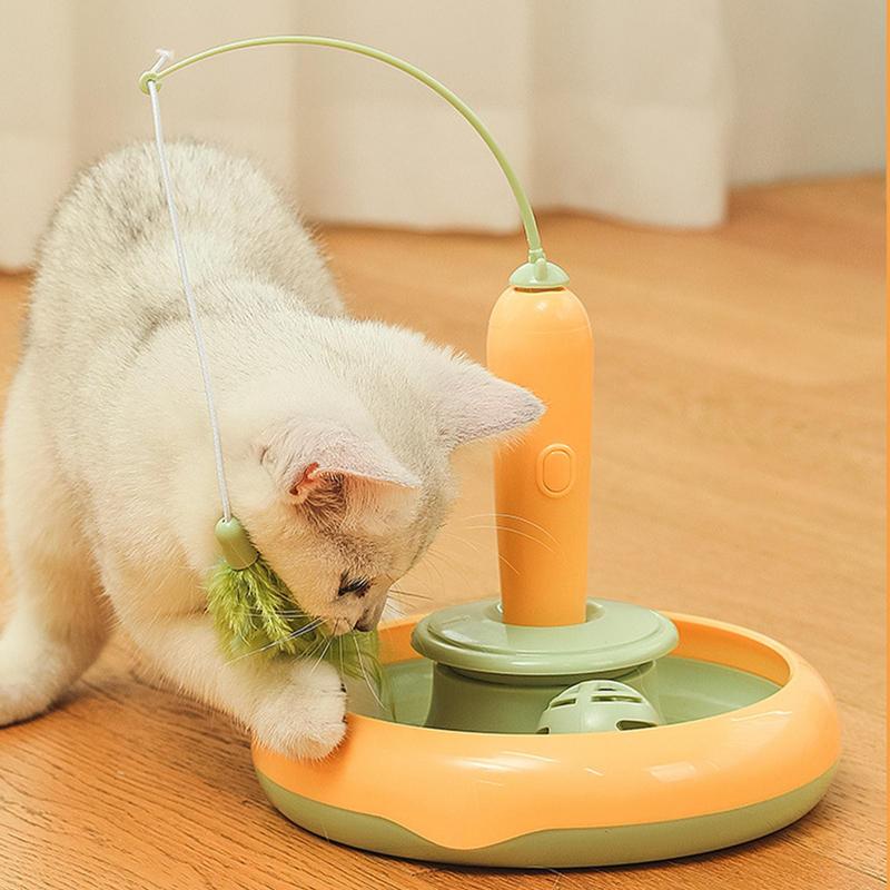 Electric Cat Toy Funny Cat Toys Cat Feather Teaser Multifunctional Indoor Cat Interactive Toy Reusable Electric Kitten Playing