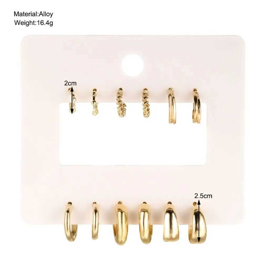 Golden retro round hoop earrings suitable for girls simple and fashionable Geely drip earring set new trend jewelry party gift X241106