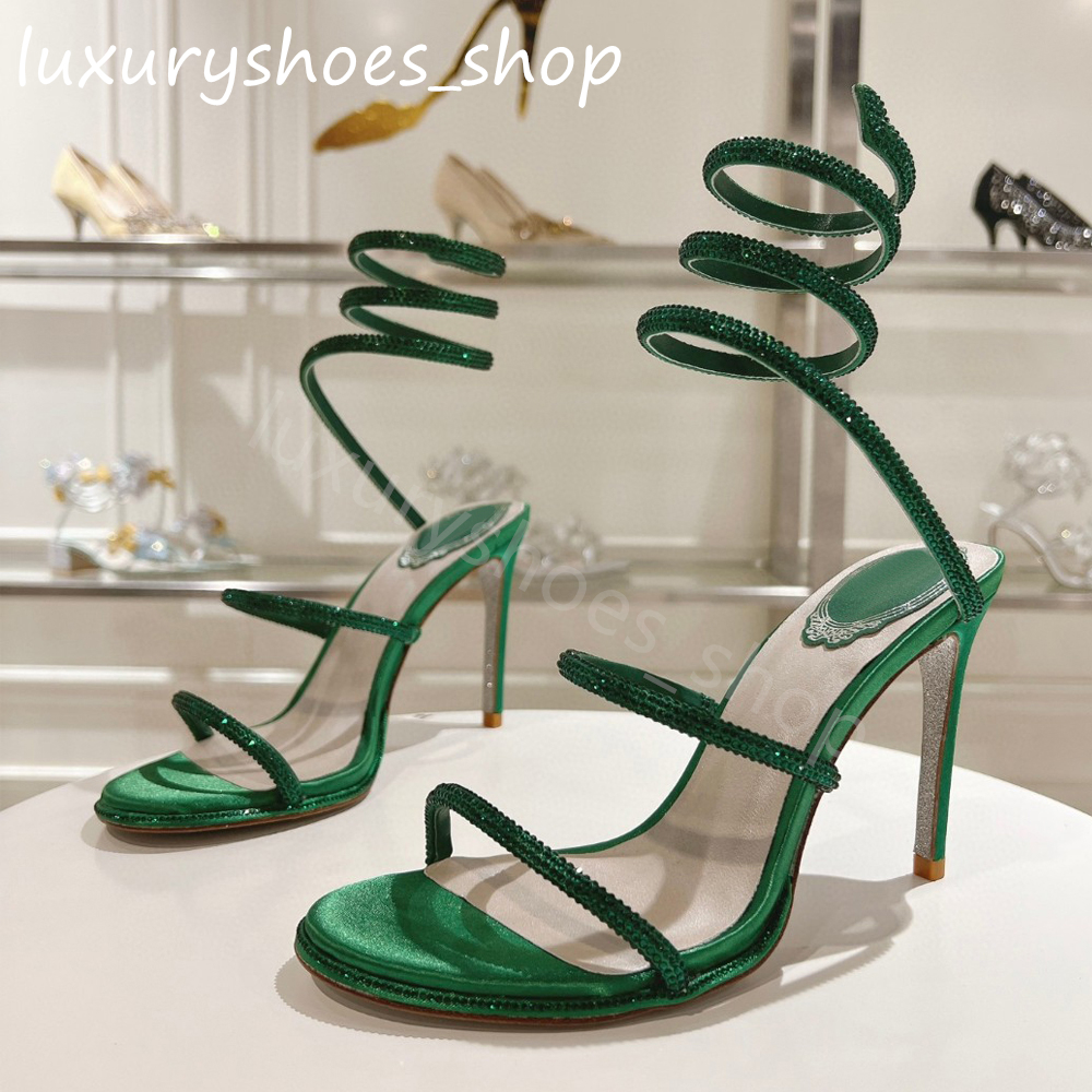 Cleo Crystals Rhinestone Stiletto Sandals Women's Evening High Heels Luxury Designer Leather Buckle Strap Open Toe 2024