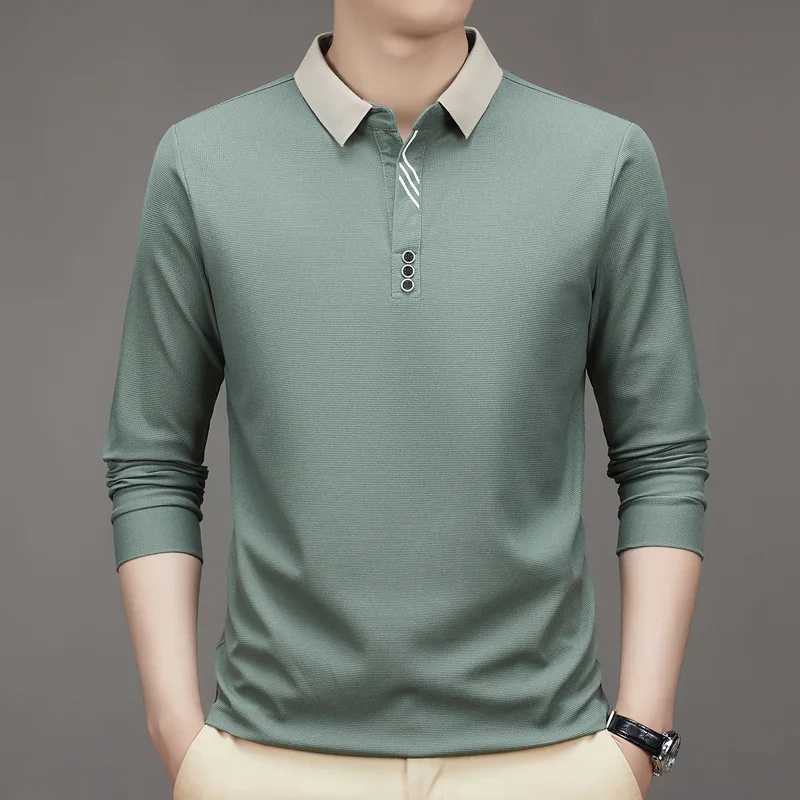 Autumn new mens long sleeved Sve shirt solid color business shirt mens shirt mens social shirt W241106