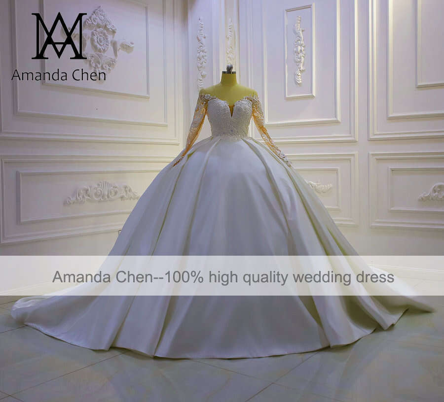 Off Shoulder Long Sleeve Ball Gown Tiered Skirts Wedding Dress
