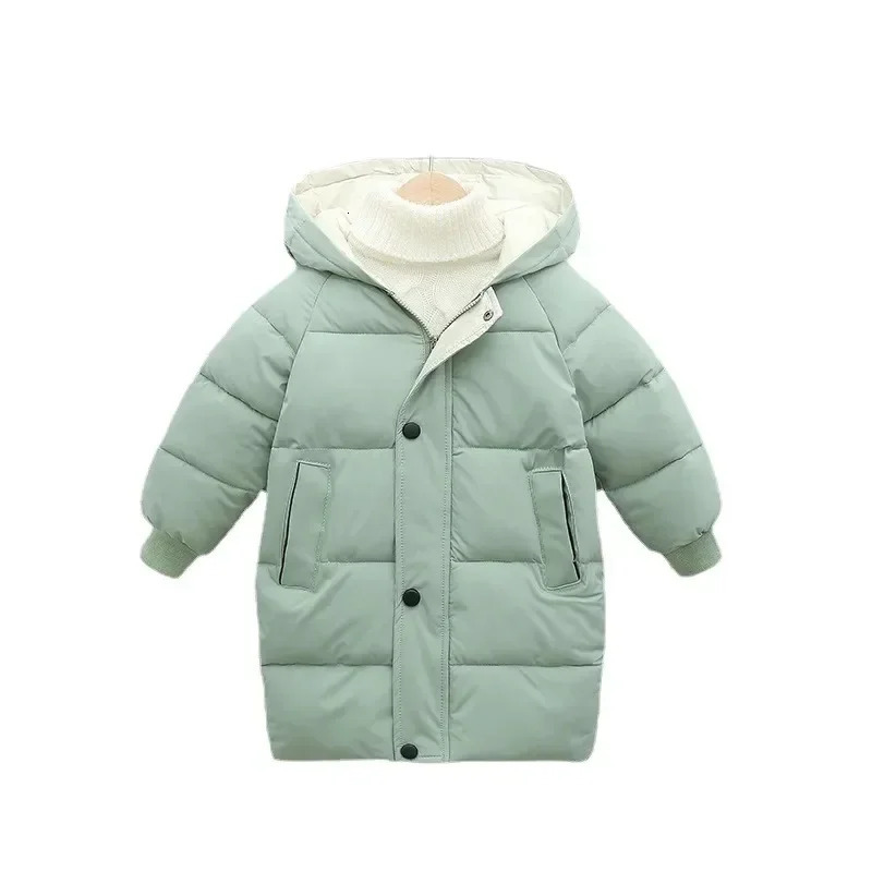 2-12Y Kids Down Long Outerwear Winter Clothes Teen Boys Girls Cotton-Padded Parka Coats Big Children Thicken Warm Cotton Jackets 241106
