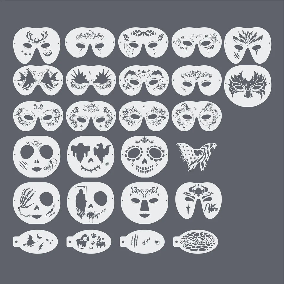 Halloween Christmas Shape Painting Pet Washable Children Tattoo Template 241105