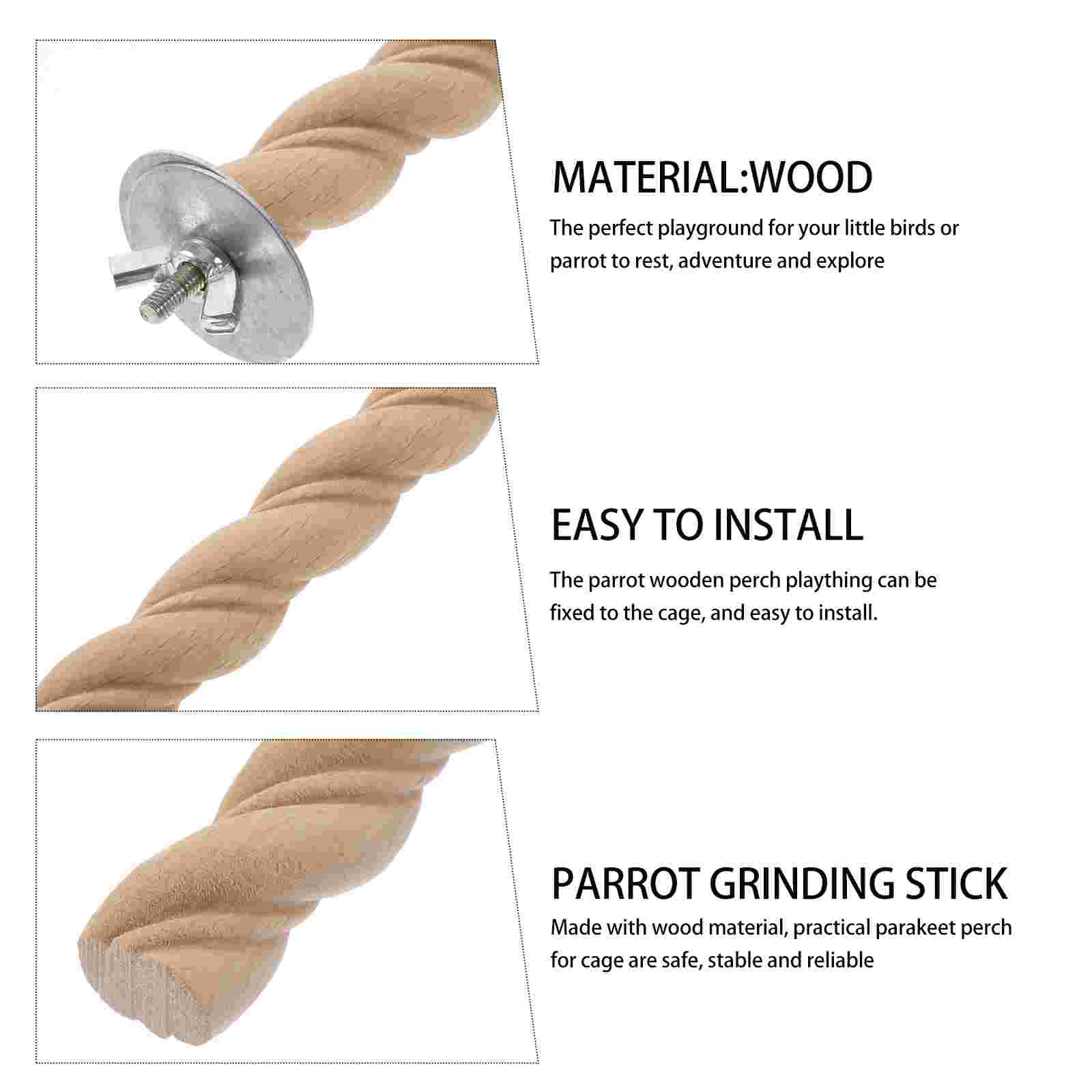 Bird Toy Stand Wood Branches Perches Parakeet Cage Accessories Toys Parrot Cages