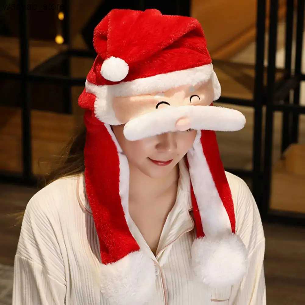 Wide Brim Hats Bucket Hats Christmas Hat with Moving Ears Ear Moving Jumping Hat Festive Christmas Santa Hat with Ear Moving Feature for Xmas for Cosp