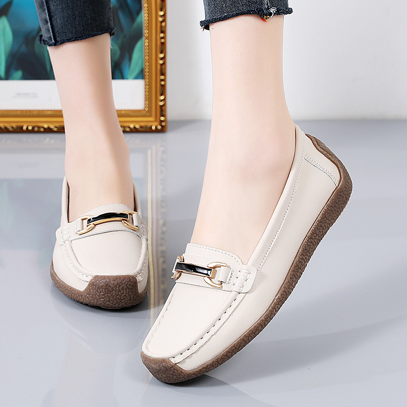 Large Flat Bottom Bean Casual Soft Sole Mom's Women's Four Seasons Lefu Shoes Size 35-44