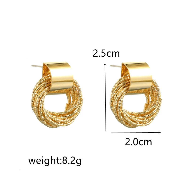 Retro Metal Gold Color Multiple Small Circle Stud Earrings for Women Korean Jewelry Fashion Wedding Party Gift 241106
